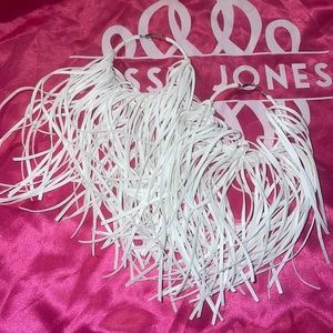 Sassy Jones White Fringe earrings